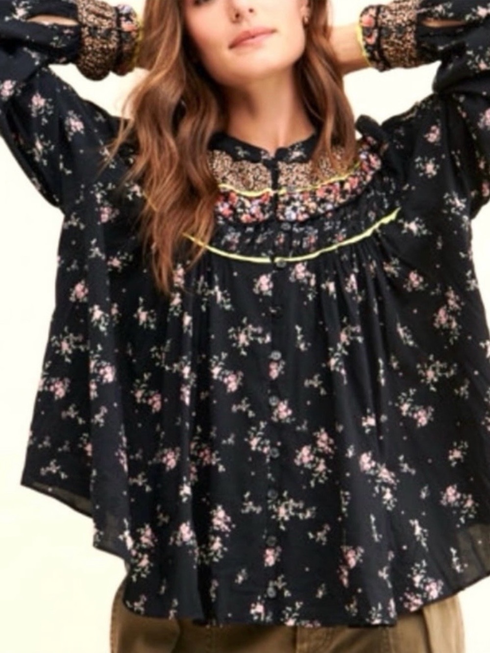 Free People Paloma Boho Blouse Top, Size S